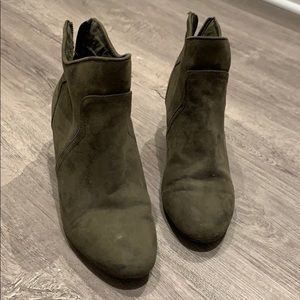 Beautiful Army Green Suede Booties